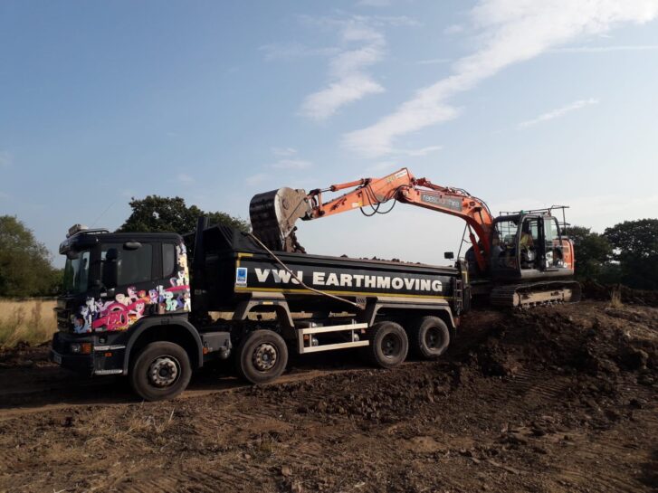 VWJ Tipper Getting Loaded with Clay